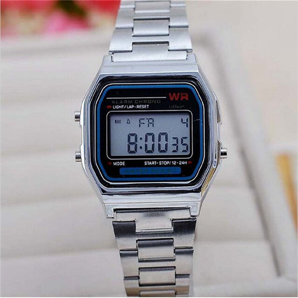 New Fashion Gold Silver Silicone Couple Watch Digital Watch Square Military Men/ Women Dress Sports Watches The Male Watch