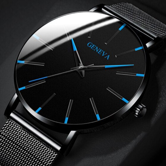 Watch Men Mesh Stainless Steel Business Men Watches Quartz Wristwatch Band Simple Wrist Watch Male Clock relogio masculino