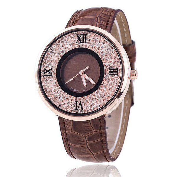 RUNERR Watches Women Fashion Luxurious Ladies Leather Imitation Pattern Quartz Analog Wrist Watches montre homme 2018 dames horl