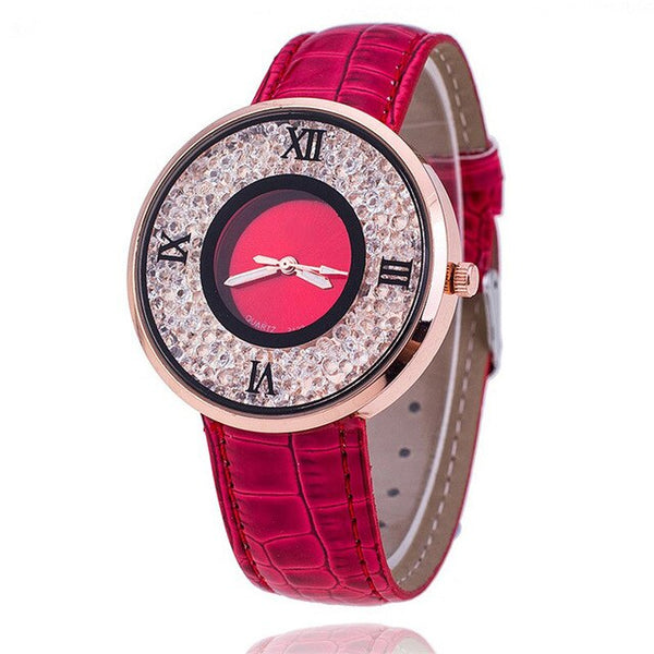 RUNERR Watches Women Fashion Luxurious Ladies Leather Imitation Pattern Quartz Analog Wrist Watches montre homme 2018 dames horl