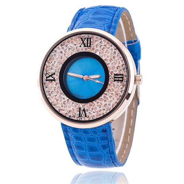 RUNERR Watches Women Fashion Luxurious Ladies Leather Imitation Pattern Quartz Analog Wrist Watches montre homme 2018 dames horl