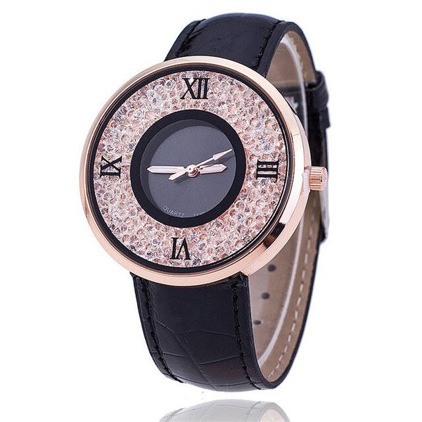RUNERR Watches Women Fashion Luxurious Ladies Leather Imitation Pattern Quartz Analog Wrist Watches montre homme 2018 dames horl