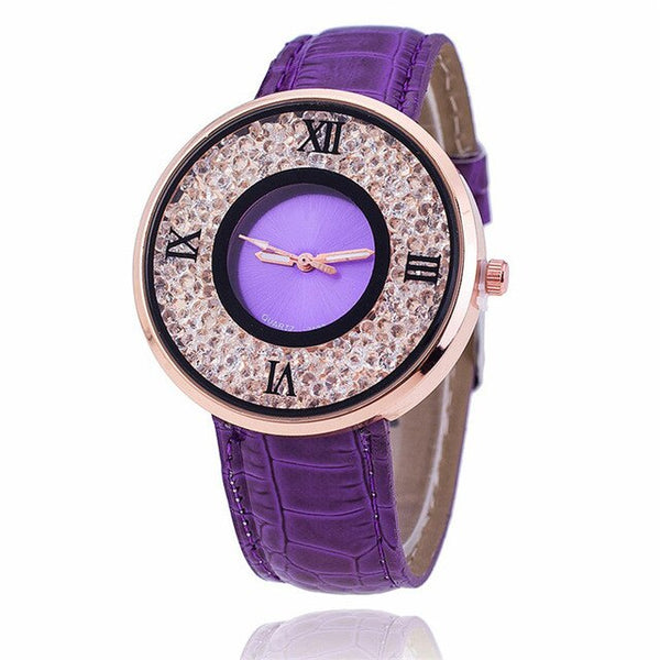 RUNERR Watches Women Fashion Luxurious Ladies Leather Imitation Pattern Quartz Analog Wrist Watches montre homme 2018 dames horl