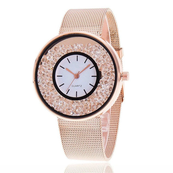 New fashion watch stainless steel gold and silver belt quartz luxury ladies watch relogio feminino часыженские