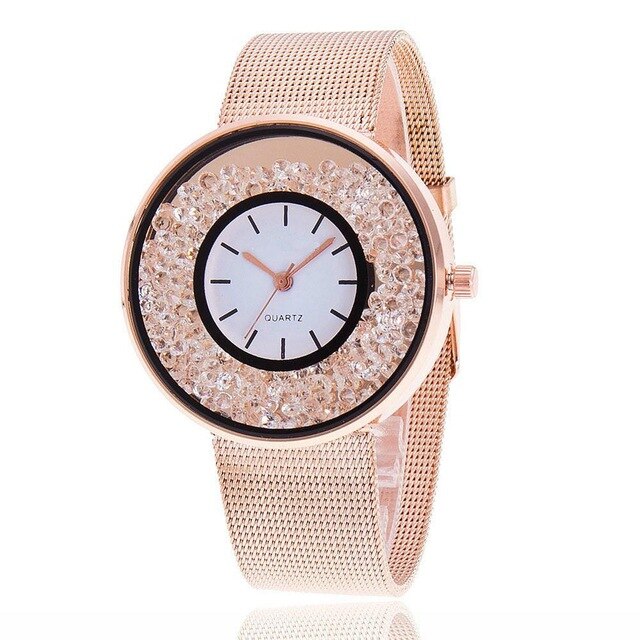 New fashion watch stainless steel gold and silver belt quartz luxury ladies watch relogio feminino часыженские