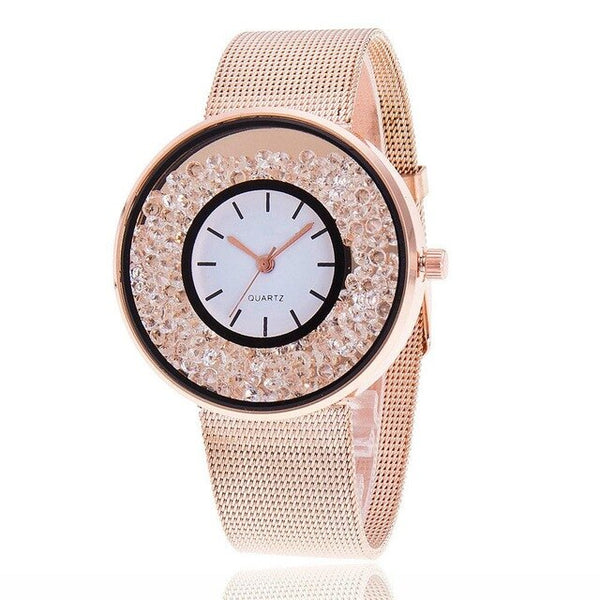 New fashion watch stainless steel gold and silver belt quartz luxury ladies watch relogio feminino часыженские