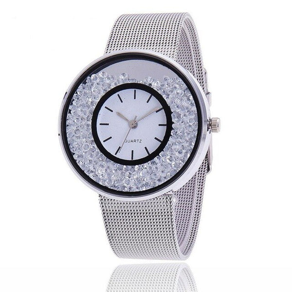 New fashion watch stainless steel gold and silver belt quartz luxury ladies watch relogio feminino часыженские