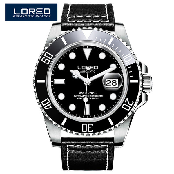 High Quality LOREO Men Watches Top Brand Luxury Sapphire 200m Waterproof Military Watches Men Automatic Mechanical Wrist Watches