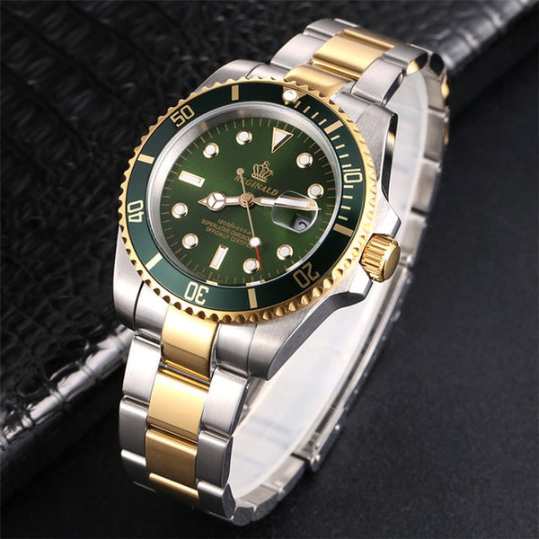 Man Watch 2018 Top Brand Reginald Watch Men Sports Watches Rotatable Bezel GMT Sapphire Glass Date Stainless Steel Watch Gifts