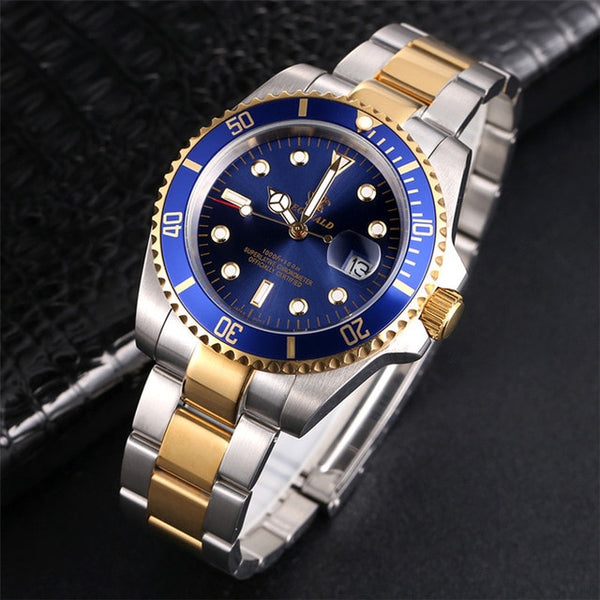 Man Watch 2018 Top Brand Reginald Watch Men Sports Watches Rotatable Bezel GMT Sapphire Glass Date Stainless Steel Watch Gifts