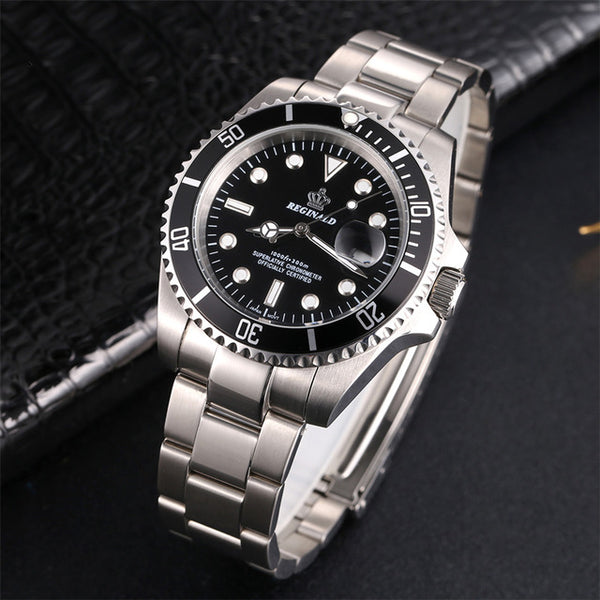 Man Watch 2018 Top Brand Reginald Watch Men Sports Watches Rotatable Bezel GMT Sapphire Glass Date Stainless Steel Watch Gifts
