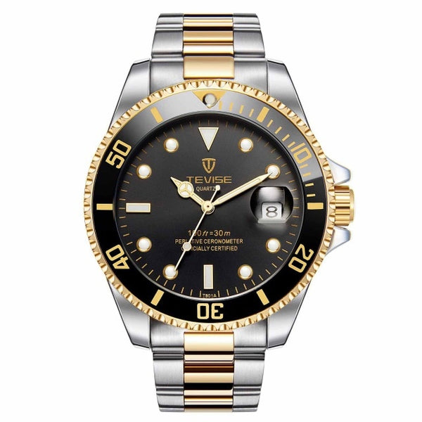 Hot Sell 2019 New Tevise Quartz Men's Watch Automatic Date Fashion Luxury Sport Watches Stainless Steel Clock Relogio Masculino