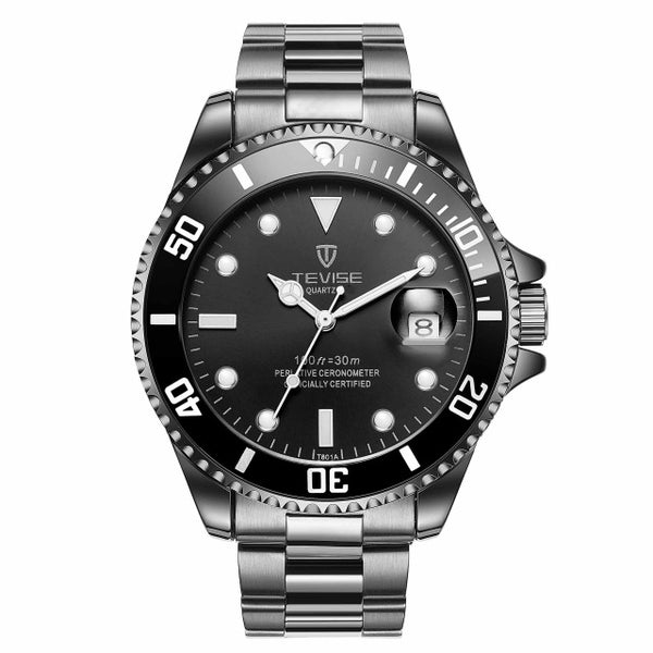 Hot Sell 2019 New Tevise Quartz Men's Watch Automatic Date Fashion Luxury Sport Watches Stainless Steel Clock Relogio Masculino