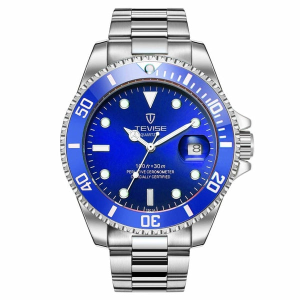 Hot Sell 2019 New Tevise Quartz Men's Watch Automatic Date Fashion Luxury Sport Watches Stainless Steel Clock Relogio Masculino
