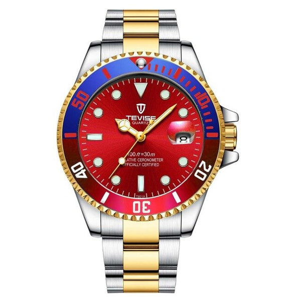 Hot Sell 2019 New Tevise Quartz Men's Watch Automatic Date Fashion Luxury Sport Watches Stainless Steel Clock Relogio Masculino
