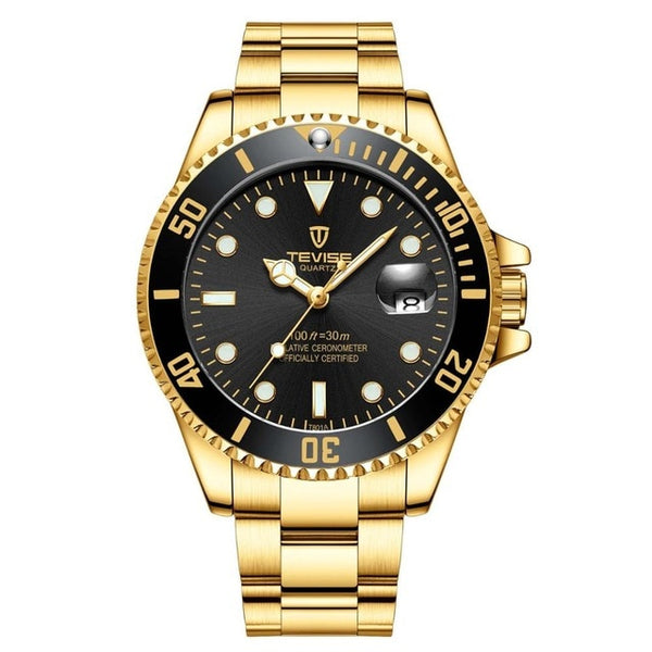 Hot Sell 2019 New Tevise Quartz Men's Watch Automatic Date Fashion Luxury Sport Watches Stainless Steel Clock Relogio Masculino