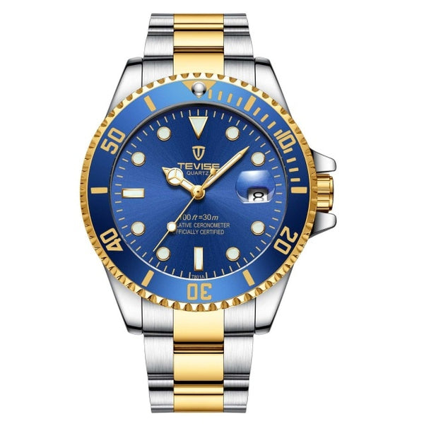 Hot Sell 2019 New Tevise Quartz Men's Watch Automatic Date Fashion Luxury Sport Watches Stainless Steel Clock Relogio Masculino