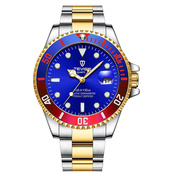 Hot Sell 2019 New Tevise Quartz Men's Watch Automatic Date Fashion Luxury Sport Watches Stainless Steel Clock Relogio Masculino
