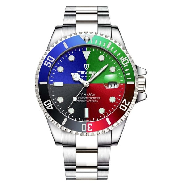 Hot Sell 2019 New Tevise Quartz Men's Watch Automatic Date Fashion Luxury Sport Watches Stainless Steel Clock Relogio Masculino