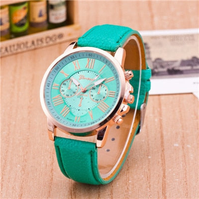 High quality Roman Number popular men women top brand quartz clock watch leather watches relogio feminino reloj mujer montre fem