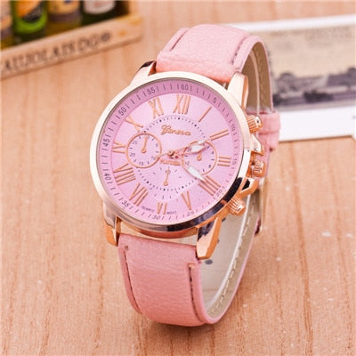 High quality Roman Number popular men women top brand quartz clock watch leather watches relogio feminino reloj mujer montre fem
