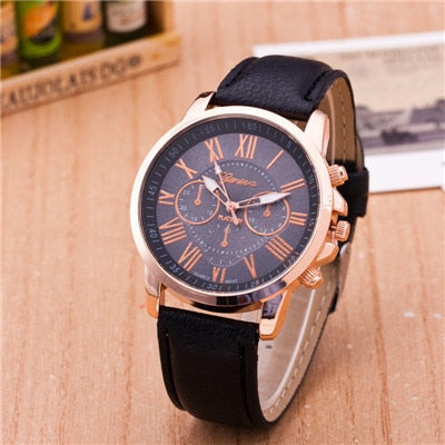 High quality Roman Number popular men women top brand quartz clock watch leather watches relogio feminino reloj mujer montre fem