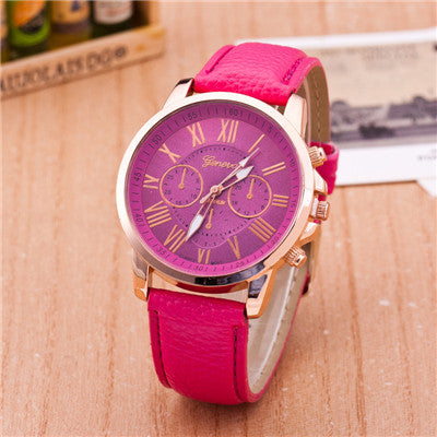 High quality Roman Number popular men women top brand quartz clock watch leather watches relogio feminino reloj mujer montre fem