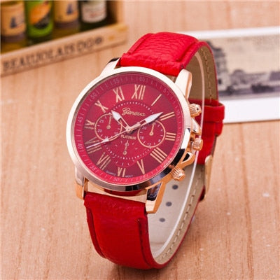 High quality Roman Number popular men women top brand quartz clock watch leather watches relogio feminino reloj mujer montre fem