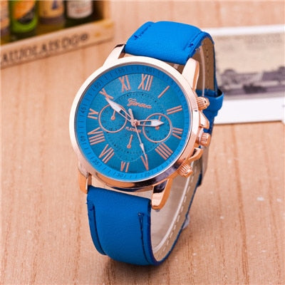 High quality Roman Number popular men women top brand quartz clock watch leather watches relogio feminino reloj mujer montre fem
