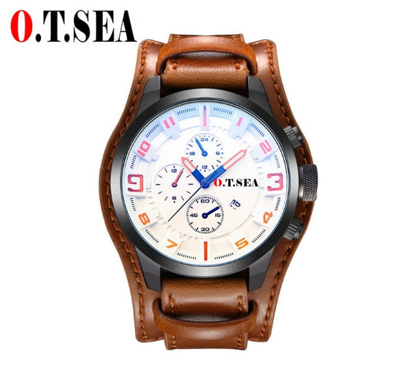 relogio masculino Fashion Watch Men Military Quartz Watch Mens Watches Top Brand Luxury Leather Sports Wristwatch Date Clock New