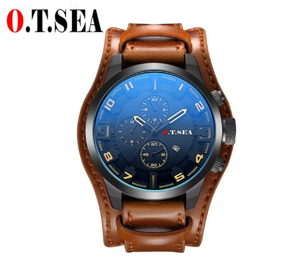 relogio masculino Fashion Watch Men Military Quartz Watch Mens Watches Top Brand Luxury Leather Sports Wristwatch Date Clock New