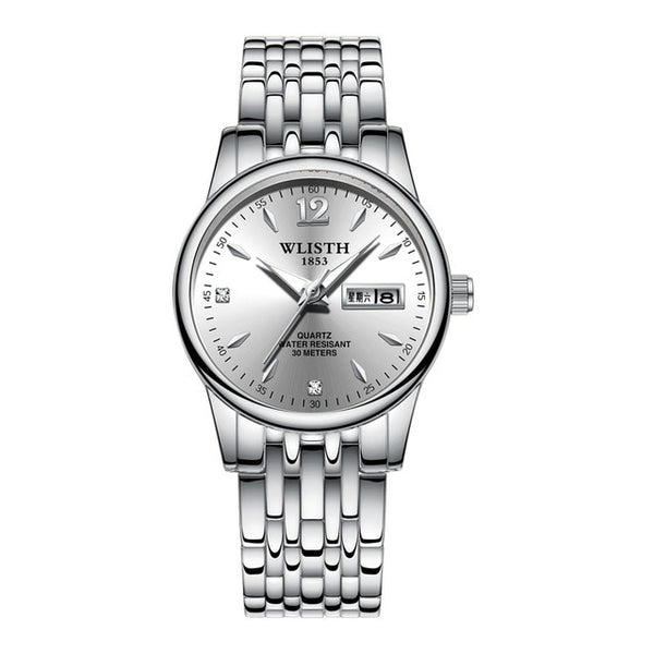 WLISTH Women Watch Tungsten Steel Women Watches Lovers Gift Rose Gold Chinese-English Calendar Quartz Clock Waterproof Watch