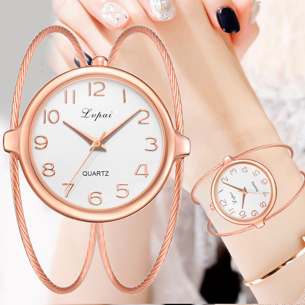 Women Fashion Luxury Watch Bracelet Quartz Dress Watches Rose Gold Small And Exquisite Lvpai Brand Ladies Casual Clock LP353