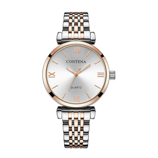 Women's Wrist Watch 2019 Luxury Brand Contena Ladies Quartz Watch Full Stainless Steel Female Clock Wristwatches reloj mujer