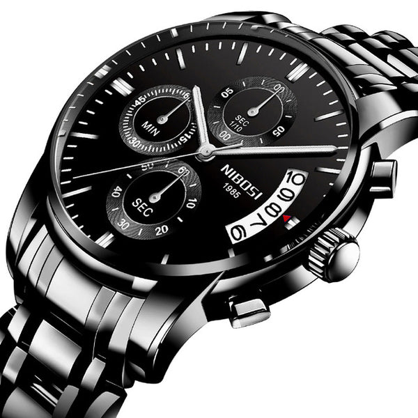 NIBOSI Mens Watches Luxury Brand Military Sport Gold Watch Men Business Wristwatch Chronograph Quartz Watch Relogio Masculino