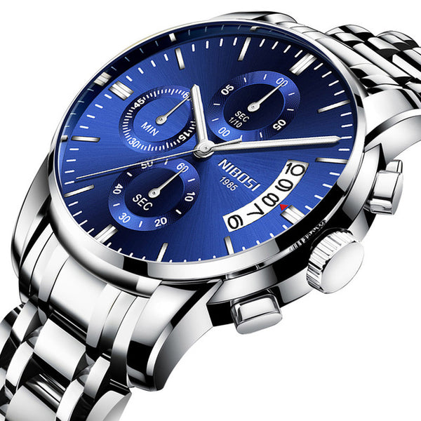 NIBOSI Mens Watches Luxury Brand Military Sport Gold Watch Men Business Wristwatch Chronograph Quartz Watch Relogio Masculino