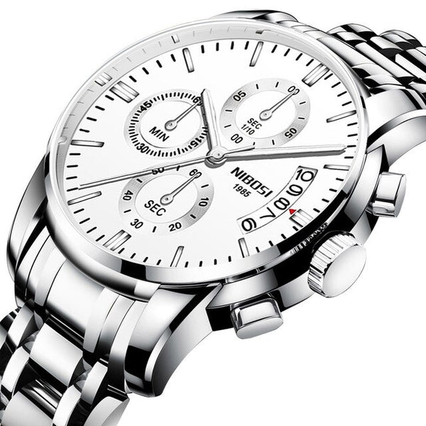 NIBOSI Mens Watches Luxury Brand Military Sport Gold Watch Men Business Wristwatch Chronograph Quartz Watch Relogio Masculino