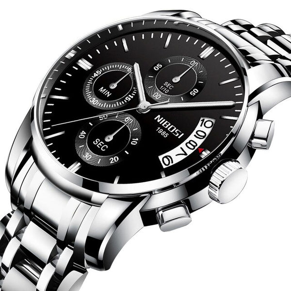 NIBOSI Mens Watches Luxury Brand Military Sport Gold Watch Men Business Wristwatch Chronograph Quartz Watch Relogio Masculino