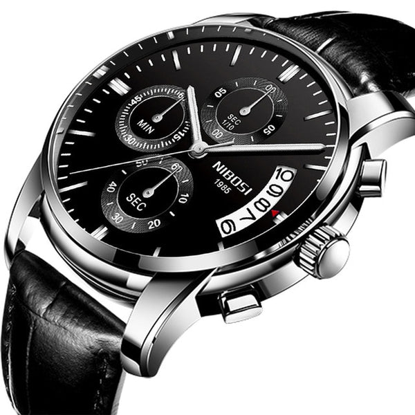 NIBOSI Mens Watches Luxury Brand Military Sport Gold Watch Men Business Wristwatch Chronograph Quartz Watch Relogio Masculino