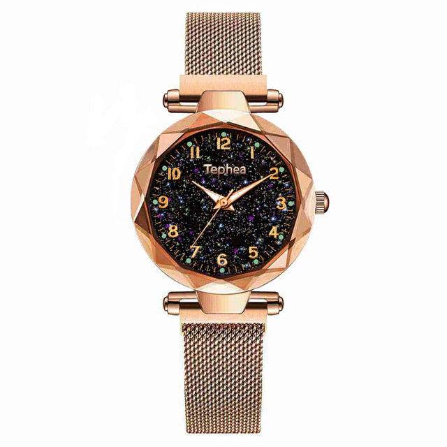 Ladies Dress Watches Magnetic Starry Sky Women Wristwatch Luxury Rose Gold Female Quartz Clock reloj mujer relogio feminino 2019
